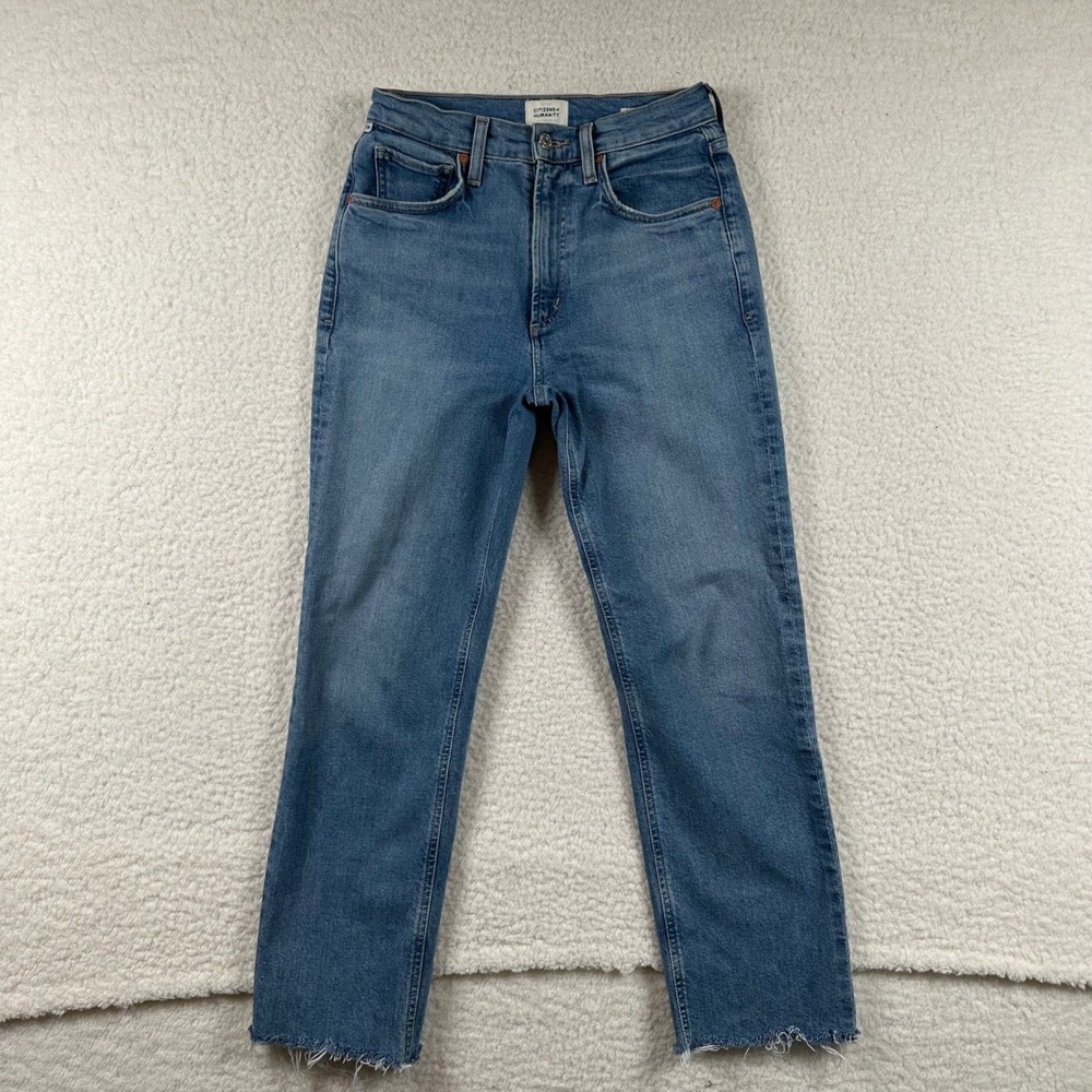 Citizens of Humanity Daphne Crop High Rise Straight Leg Jeans 25 Organic Cotton